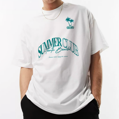 Summer Club Tee - White/Teal